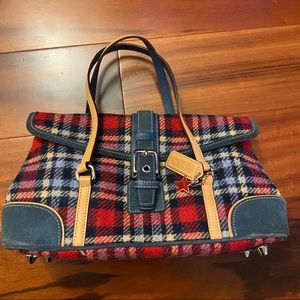 Plaid Coach Purse - like new